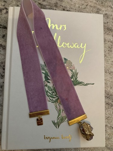 Purple velvet ribbon bookmark - purple,