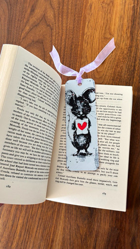 Cute mouse bookmark - mouse, 3d