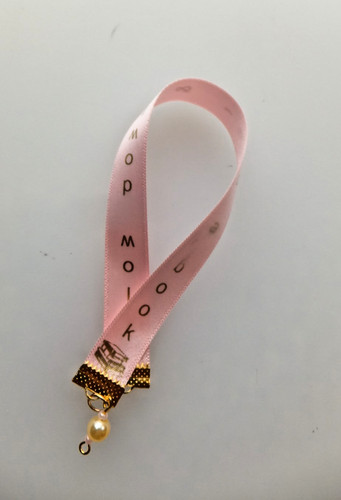 Handmade ribbon bookmark pink - handmade,