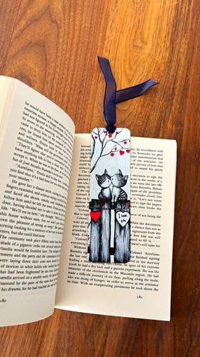 Cute kitten couple bookmark - cute,