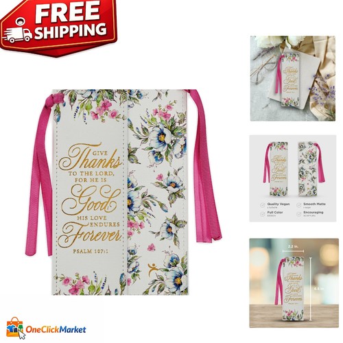 Floral faux leather bookmark - faux,