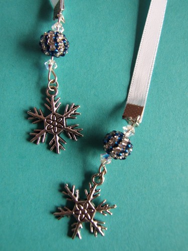 Snowflake charm blue silver - charm,