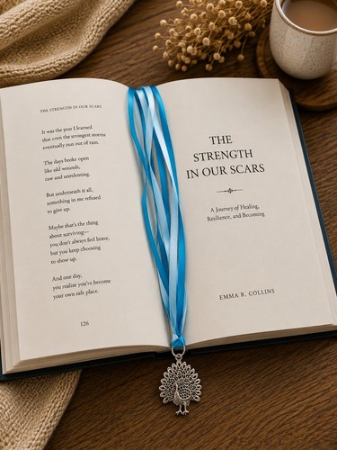 Peacock charm divider bookmark - charm,