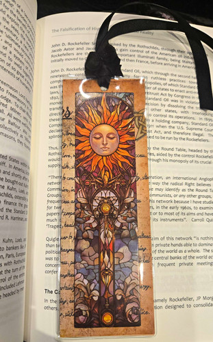 Sun moon handmade bookmark - sun,