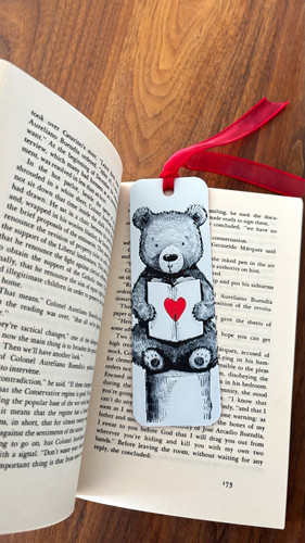 Cute teddy bear bookmark - bear, 3d