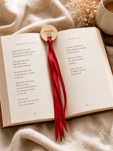Red ribbon bookmark charity - red,