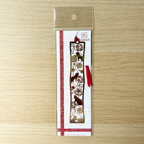 Japan cat gold bookmark yarn - cat,