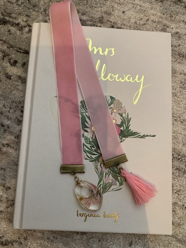Pink velvet ribbon bookmark - velvet,