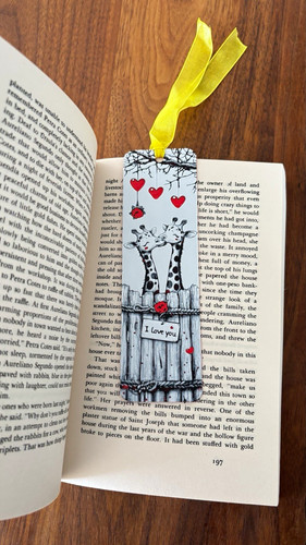 Cute giraffe couple bookmark - giraffe,