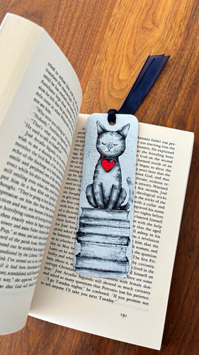 Cute cat bookmark printed - cat, 3d